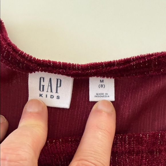 Girls Velvet Twist-Front Tee - Burgundy - Picture 2 of 2